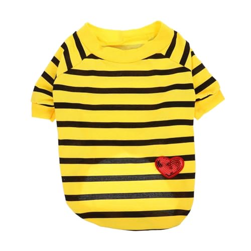 Gatuida Adorable Hundeshirt für Kleine Hunde Gestreiftes Sommer t Shirt aus Leichtem Baumwollstoff Atmungsaktiv und Bequem XL für Heiße Tage und Modische Haustierbekleidung von Gatuida