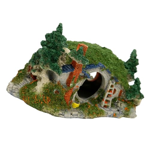 Gatuida Aquarium große Landschaftsgestaltung Ornament Moos Aquariensteine ​​für Aquarien Panzer Dekoration Schwebend Aquarium versteck Aquarium Zubehör Fischtankschutz kleines Harzhaus von Gatuida