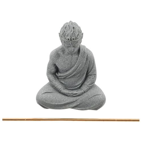 Gatuida Asiatische Buddha-Statue: Sandstein-Affenkönig-Aquarium-Skulptur – chinesisches kulturelles Wukong-Ornament – künstlerische Statue für Aquarium-Zen-Garten-Dekoration von Gatuida