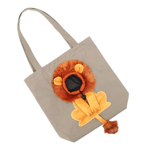 Gatuida Atmungsaktive Kleine Pet Tragetasche Löwenform mit Sichtfenster Bequemer Canvas Schultergurt Geeignet für Katzen und Kleine Hunde für Reisen und von Gatuida