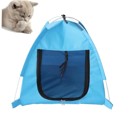 Gatuida Atmungsaktives Sommer Pet Zelt für Hunde und Katzen Faltbares Outdoor Hundezelt mit Großem Eingang Robustes Waschbares Material Rückzugsort für Spiel und Ruhe Blau von Gatuida