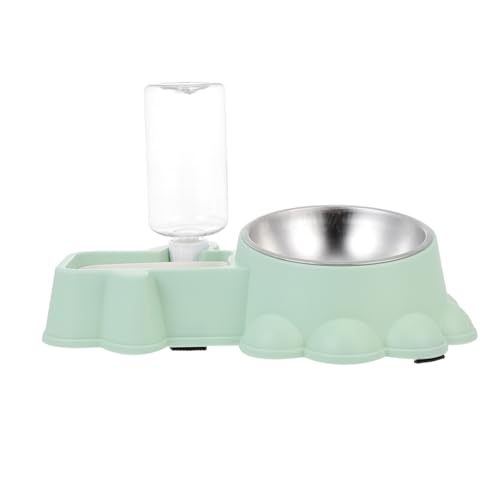 Gatuida Automatischer Hundebar Edelstahlnapf mit Futter und Wasserspender Transparentes Design rutschfest Langlebig für Zuhause und Kleine bis Mittelgroße Haustiere von Gatuida