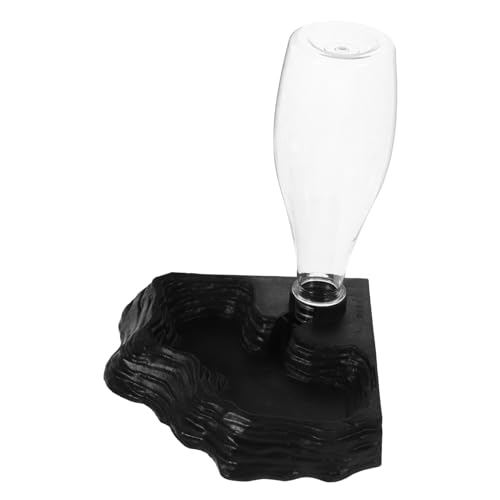 Gatuida Reptilien Wasserbehälter Automatischer Trinkbrunnen Für Schildkröten Eidechsen Und Andere Reptilien Rutschfester Wasserspender Mit Einzigartigem Design Schwarz von Gatuida