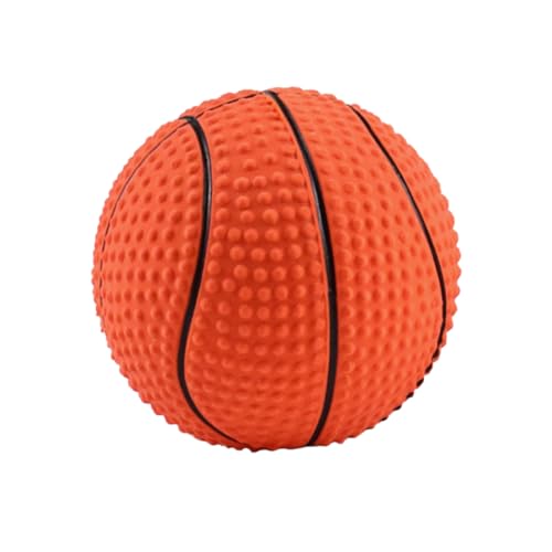 Gatuida Basketball Förmiges Hundekauspielzeug aus Latex mit Geräuschfunktion Langlebiges Quietschendes Molar für Hunde für Kau und Spielspaß von Gatuida