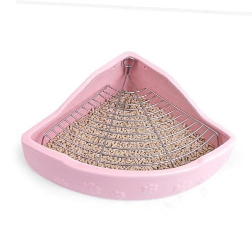 Gatuida Bunte Keramik Kleintier Toilette Biss Reinigungsecke für Kaninchen Meerschweinchen Haustierbedarf Rosa Langlebig Praktisch Hygienisch von Gatuida