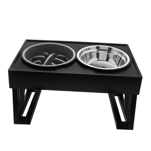 Gatuida Cat Bowl Slow Feeder Dog Food Schüssel Edelstahl Feeder Stand Cat Food Bowl Hunde Schüssel Haustier Futterbehälter Welpe Food Schüssel von Gatuida
