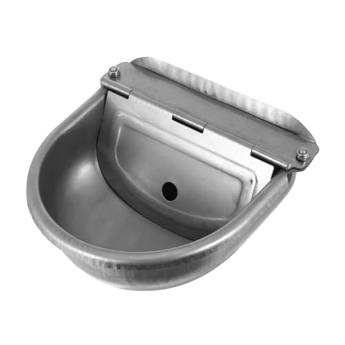 Gatuida Edelstahl Trinkbrunnen Viehtränke Automatischer Viehtränke Schwimmerauslass Wasserzufuhr Professioneller Viehtränke Viehtränke Silber von Gatuida
