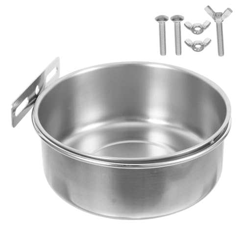 Gatuida Edelstahl Vogel Futter Wassernapf mit Klemme für Papageien und Sittiche rutschfeste Stabile Futterschale Langlebig Leicht zu Reinigen Vielseitig Einsetzbar im Käfig von Gatuida