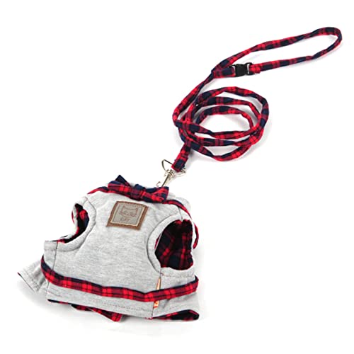 Gatuida Einstellbares Mesh Geschirr Mit Leine Set Für Katzen Und Welpen Haustier Brustgurt Mit Schleifen Design XL von Gatuida
