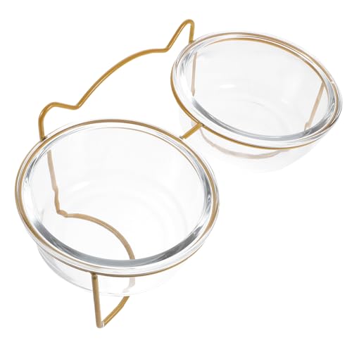 Gatuida Erhöhte Geneigte Glas hundeschüssel mit Neigung Rutschfestem Vierfuß ständer Stabiler Napf für Katzen und Kleine Hunde Ergonomisches Design zum Schutz Halses Beim Fressen von Gatuida