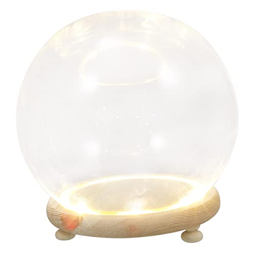 Gatuida Glasabdeckungsornamente Pflanze Terrarium Glas Landschaft Blumenausstellungskoffer Kindergarten Desktop -Pflanzen -Terrarium LED Glasabdeckung mit Sockel Glaskuppel Display hölzern von Gatuida