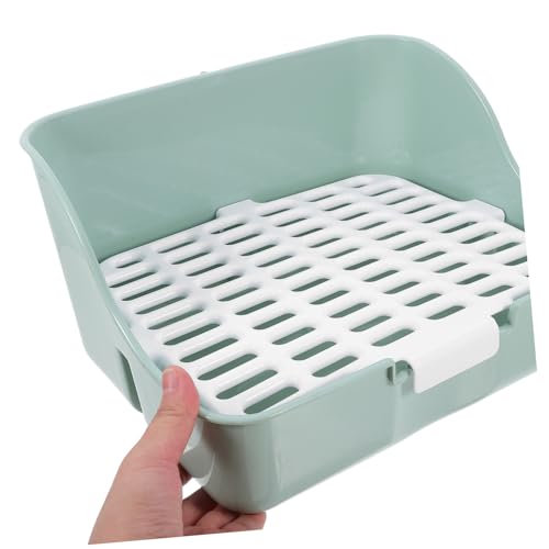 Gatuida Große Ecktoilette für Kaninchen und Kleintiere Spritzschutz Design Stabile Eckkaninchen Toilette Geeignet für Meerschweinchen Zwergkaninchen Chinchillas Mintgrün von Gatuida