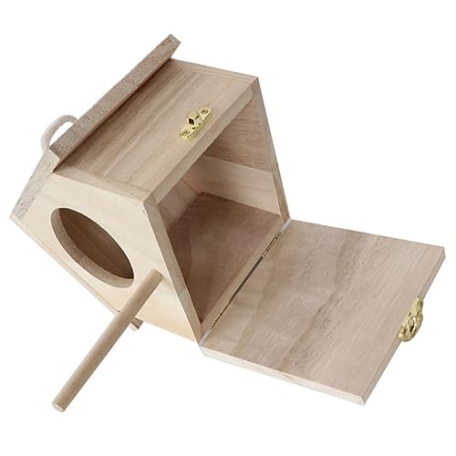 Gatuida Holz Vogelhäuschen Hängend Nistkasten Für Vögel Mit Fenster Für Garten Und Terrasse Für Kleine Singvögel Aus Hochwertigem Naturholz Einfache Reinigung von Gatuida