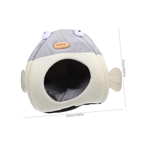 Gatuida Halbgeschlossenes Katzenbett in Flunderform Weiches Dickes Haustier Nest für Kleine Katzen und Hunde Warmes Kuschelkissen für Drinnen als Schlafplatz und Geschenk von Gatuida