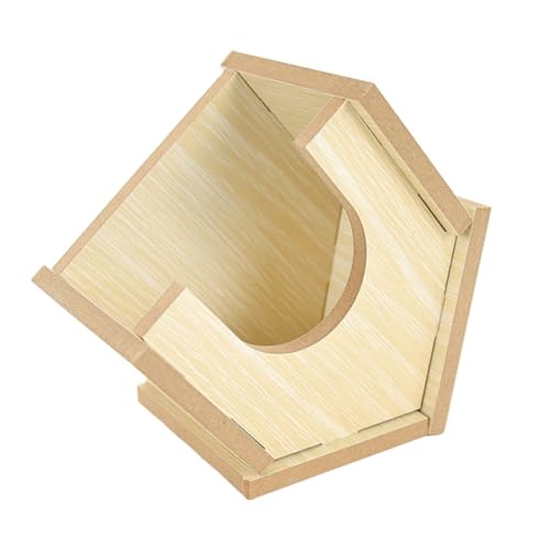 Gatuida Hamster Holzhaus aus Natürlichem Holz Langlebiges Versteck und Schlafhaus für Hamster Kleines Nest Entspannen Pflegeleichtes Hamsterzubehör für Kleintiere von Gatuida