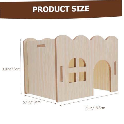 Gatuida Hamster Holzhaus geschwungene Form Hideout Multifunktionales Meerschweinchen Versteck Innenbereich Kuschelplatz Langlebiges Kleintierspielzeug Nest für Schlaf und Verstecken von Gatuida