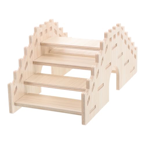 Gatuida Hamster Kletterleiter aus Naturholz Kleines Haustier Stabile Holzleiter Brücke für Zwerghamster Mäuse und Chinchillas Glatte Oberfläche Platzsparend und Robust von Gatuida
