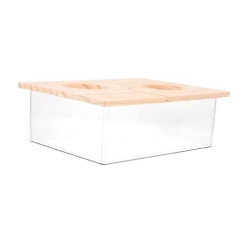 Gatuida Hamster Sandbad Behälter mit Deckel Transparente Hamster Toilette rutschfeste Unterseite Kompakte Sandbadewanne und Kleine Kleintiere Sicheres Sandbad Zubehör von Gatuida