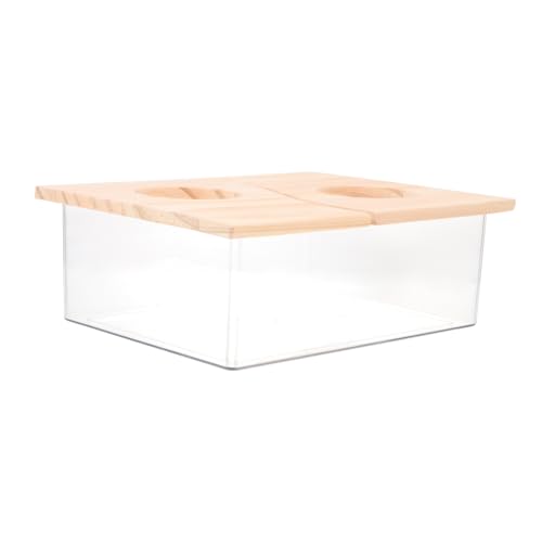 Gatuida Hamster Sandbad mit Abdeckung Vielseitige Sandbox und Toilette für Kleine Haustiere Wie Hamster und Chinchilla Hygienisches Transparentes Badebecken für Käfige von Gatuida