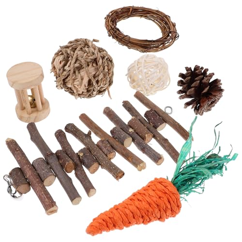 Gatuida Hamster Set aus Naturmaterialien Kauspielzeug mit Rattanball Holzstäbchen und Karotte für Kleintiere Wie Hamster Mäuse und Rennmäuse Zahnpflege und Spaß Gatuida Hamster Set aus Naturmaterialien Kauspielzeug mit Rattanball Holzstäbchen und Karotte für Kleintiere Wie Hamster Mäuse und Rennmäuse Zahnpflege und Spaß von Gatuida