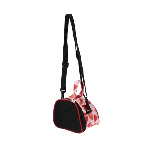 Gatuida Hamster-Tüte zum Mitnehmen tragbar für Tasche Haustiere Träger klein Hamster Carrier Bag Portable Hamster Travel Bag Bequeme Hamstertrage Hamster-Ausgangsbeutel Oxford-Stoff rot von Gatuida