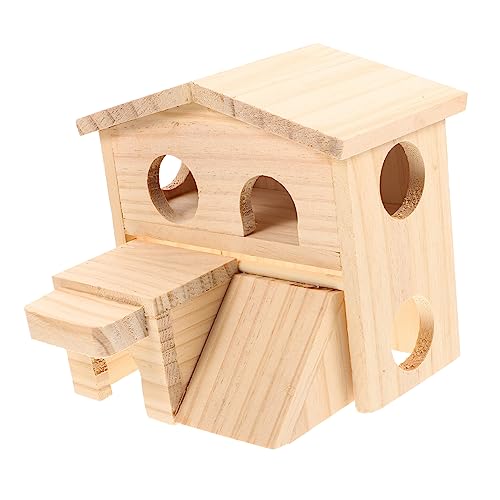 Gatuida Hamsterhaus Holz Nest Doppelstöckig Spielhaus und Schlafplatz für Kleine Nager Langlebiges Sicheres Hamsterzubehör Dekoratives Rattenheim für Zuhause Gatuida Hamsterhaus Holz Nest Doppelstöckig Spielhaus und Schlafplatz für Kleine Nager Langlebiges Sicheres Hamsterzubehör Dekoratives Rattenheim für Zuhause von Gatuida
