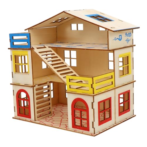 Gatuida Hamsterhaus Holzspielzeug mit Kletterleiter Zweistöckiges Kleintierhaus als Spiel und Versteckplattform für Zwerghamster und Kleine Haustiere Atmungsaktives Nest für Entspannte von Gatuida