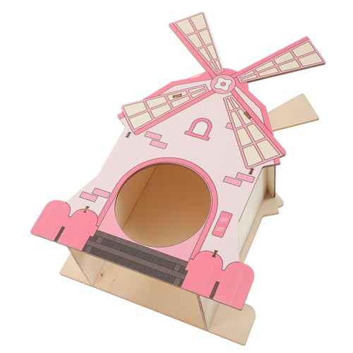 Gatuida Hamsterhaus aus Holz Robust und Beißfest Kleintier Versteck mit Rundem Design für Innenbereich zum Schlafen und Entdecken für Hamster Zwerghamster und Kleine Haustiere von Gatuida