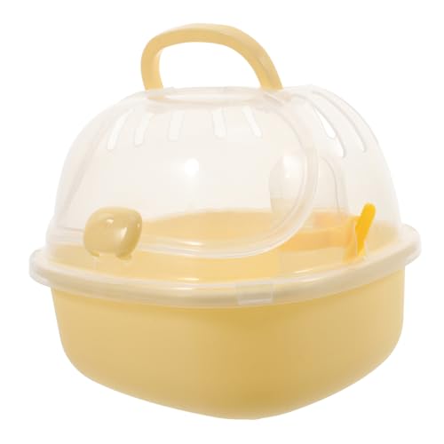 Gatuida Hamsterkäfig Tragbarer Hamster-reisekäfig Tragbare Transportbox Für Hamster Rattenträger Hamsterträgerkäfig Tragbarer Hamster-reisetransporter Mäusekäfig Pp Yellow von Gatuida