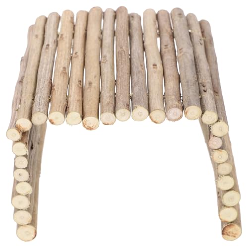Gatuida Hamsterversteck Holz Tunnel Brücke für Kleintiere Bruchsicherer Nager Rückzugsort Multifunktionaler Holzspielplatz für Hamster und Kleine Vögel von Gatuida