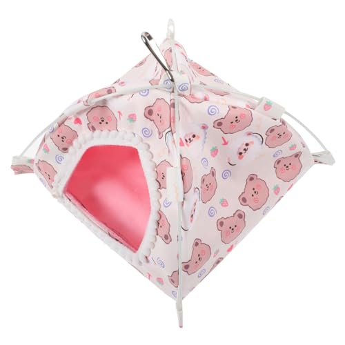 Gatuida Hamsterzeltnest hamsterbett tierzelt haustierbett pet Bed Hamster Spielhaus Versteck für Meerschweinchen Rennmaus klein empfindliches Hamsterversteck Käfigrattenhaus Segeltuch Rosa von Gatuida