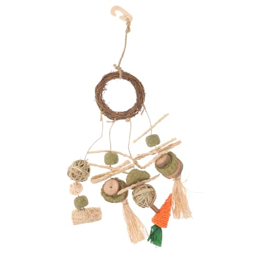 Gatuida Papageienspielzeug Aus Rattan Hängendes Kauspielzeug Für Vogelkäfig Geeignet Für Kleine Vögel Verschleißfestes Vogelspielzeug Zum Aufhängen Futter-suchspielzeug Für von Gatuida