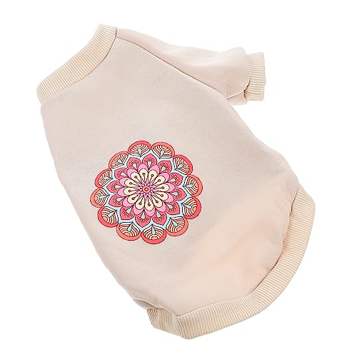 Gatuida Haustier-Pullover Hundekleid Entzückender Haustierpullover Haustier-Hoodies Für Welpe Wintermäntel Hundemäntel Weicher Hundepullover Haustier Winterkleidung Kostüm Beige Baumwolle von Gatuida