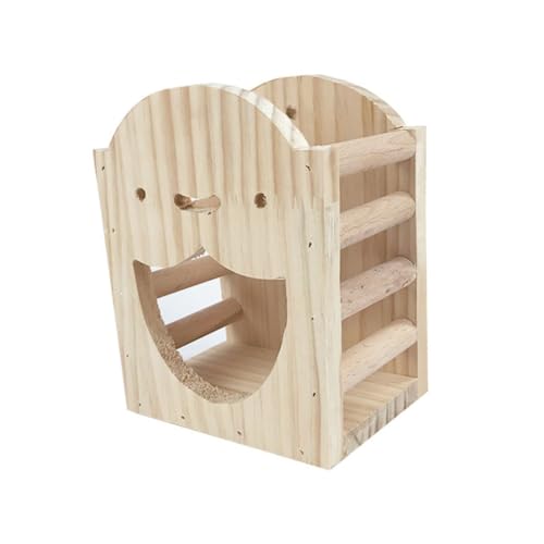 Gatuida Holz Futterspender für Kaninchen und Meerschweinchen Stabile Heuraufe mit Stab Design für Langsames Fressen Einfacher Einbau im Käfig Verhindert Verschwendung für Kleintierfutter von Gatuida