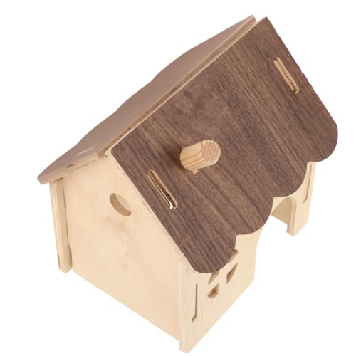 Gatuida Holz Hamsterhaus DIY Kleintier Schlafhaus Stabiles Holzhaus für Hamster Chinchilla und Nager Leicht Montierbar Sicherer Rückzugsort für Käfig und Spielspaß von Gatuida