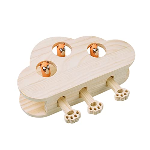 Gatuida Holz Katzenkratzspielzeug mit Interaktivem Mauskampf Langlebig und Leicht mit Katzenminze Fach Pädagogisch und Spaßig für Wohnungskatzen und Kätzchen Fördert Zufällige Farbe von Gatuida