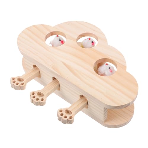 Gatuida Holz Katzenspielzeug Interaktiv Langlebig mit Katzenminze für Hauskatzen Lustiges Klopfspielzeug zur Beschäftigung und Bewegung Fördert Spielspaß und Stressabbau bei Katzen von Gatuida