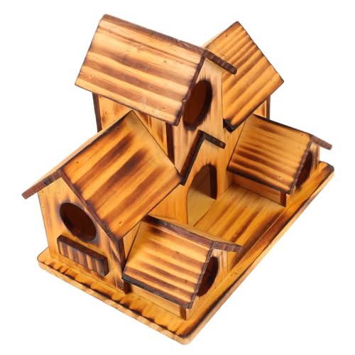 Gatuida Holz Vogelhaus Für Garten Kreatives Hölzernes Vogelhäuschen Als Futterstation Für Wildvögel Witterungsbeständig Und Langlebig Outdoor Für Gartendekoration von Gatuida