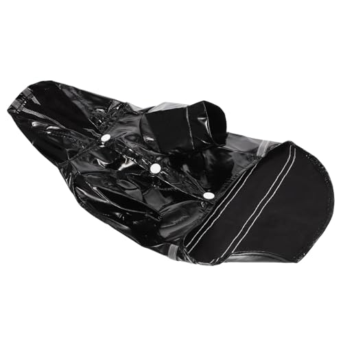 Gatuida Hund Regenmantel Kleiner hunderegenmantel mit Kapuze Hundemäntel Dog rain Jacket hunderegenjacke Hunde Kleidung Hund Poncho Regenmantel PU wasserdicht beschichtetes Tuch Black von Gatuida