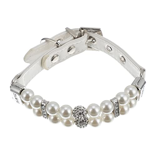 Gatuida Hundehalsband PU mit Perlen Schmuckhalsband Verstellbar für Kleine Hunde Katzen Langlebiger Strapazierfähiger Hundekragen mit Schmuckverschluss für Alltag und Festtagslook Gatuida Hundehalsband PU mit Perlen Schmuckhalsband Verstellbar für Kleine Hunde Katzen Langlebiger Strapazierfähiger Hundekragen mit Schmuckverschluss für Alltag und Festtagslook von Gatuida