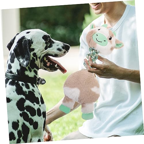 Gatuida Hundespielzeug Knoten aus Baumwolle Bissfestes Kauspielzeug für Kleine Hunde Interaktives Welpen zur Zahnpflege und Beschäftigung Lautes Seilspielzeug Kuh Form Langlebig und von Gatuida
