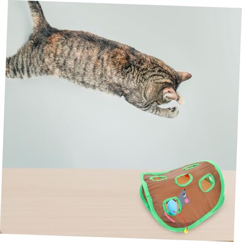 Gatuida Interaktives Katzenspielzeug mit Mausdesign und Glockenball Katzentunnel für Indoor Fördert Bewegung und Beschäftigung Robustes Material für Kleine Katzen und Kätzchen von Gatuida
