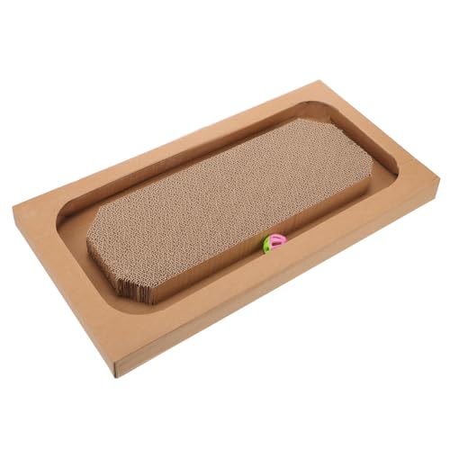 Gatuida Katzen Kratzpad aus Robustem Wellpappe mit Extra Breiter Oberfläche Langlebig und Verschleißfest mit Sicherem Laufball zum Krallenschärfer und Ruheplatz für Katzenzimmer von Gatuida