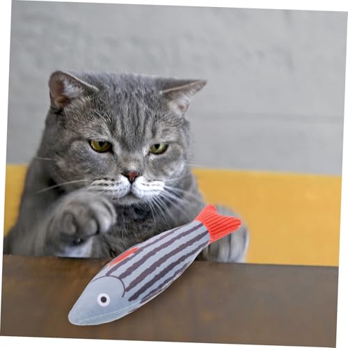Gatuida Katzenminze Plüschspielzeug Fischform Leichtes Interaktives Katzenspielzeug für Innenkatzen zur Zahnpflege und Beschäftigung Strapazierfähiges Beißspielzeug als Geschenk für von Gatuida
