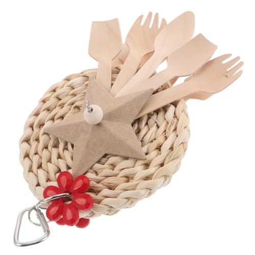 Gatuida Kauspielzeug für Papageien mit Löffel und für Wellensittiche Nymphensittiche und Kleine Vögel Hängende Spielzeuge für Käfige Vielseitig Einsetzbar für Verschiedene Vogelarten von Gatuida