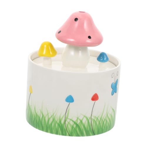 Gatuida Keramische Wasserschale Für Haustiere Pilzkatze Wasserspender Zirkulierende Wasserzufuhr USB Betrieb Für Katzen Und Kleine Farbige Design Kapazität von Gatuida