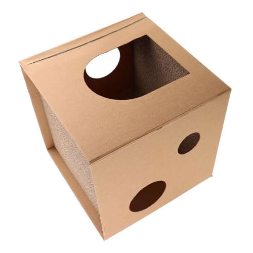 Gatuida Kratzmöbel Katzen Quadratischer Kratzbrett Nest aus Langlebiger Wellpappe Multifunktional Kratzkiste Katzenbett mit Großem Kratzbereich und Stylischem Minimalistischen Design für von Gatuida