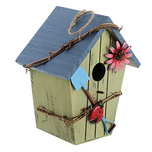 Gatuida Kreatives Holz Vogelhaus mit Blauem Dach Ausgestattet mit Nistplatz für Langlebig für Garten Aufhängung Gatuida Kreatives Holz Vogelhaus mit Blauem Dach Ausgestattet mit Nistplatz für Langlebig für Garten Aufhängung von Gatuida