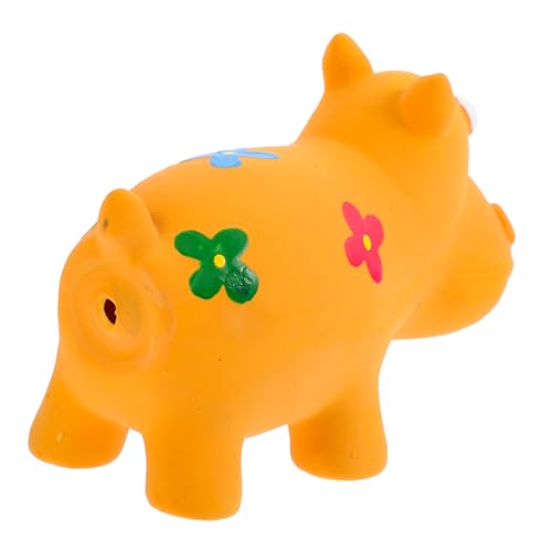 Gatuida Lustiges Hundespielzeug Hippo Form aus Langlebigem Latex mit Quietschendem Sound Beißfest und Interaktiv für Welpen und Kleine Hunde Kauspielzeug für Drinnen und Draußen von Gatuida