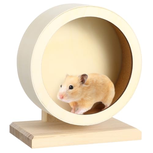 Gatuida Massives Holzlaufrad klein Igel Rad Nicht laufende Scheibe Meerschweinchen Rad Hamster Scheibe Hamsterrad Hamster läuft Laufrad Hamster Running Wheel Haustier Rad Hölzern von Gatuida